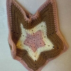 Handmade Crochet Star Bag - Pink, Brown, Cream